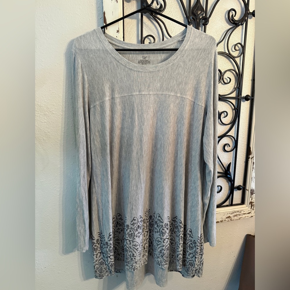 Soma Gray Tunic Long Sleeved Top Large